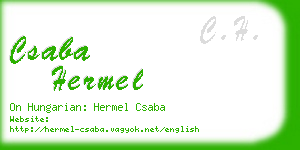 csaba hermel business card